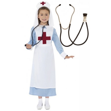 Girls Vintage 1940s Nurse Fancy Dress Costume