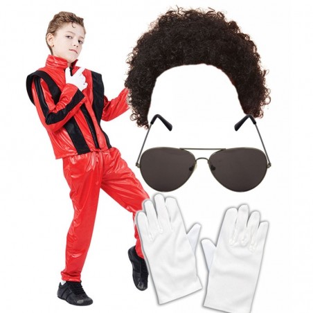 Boys Red Michael Jackson with Optional Wig