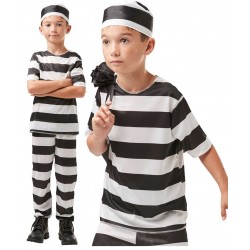 Black/White Striped Prisoner Costume