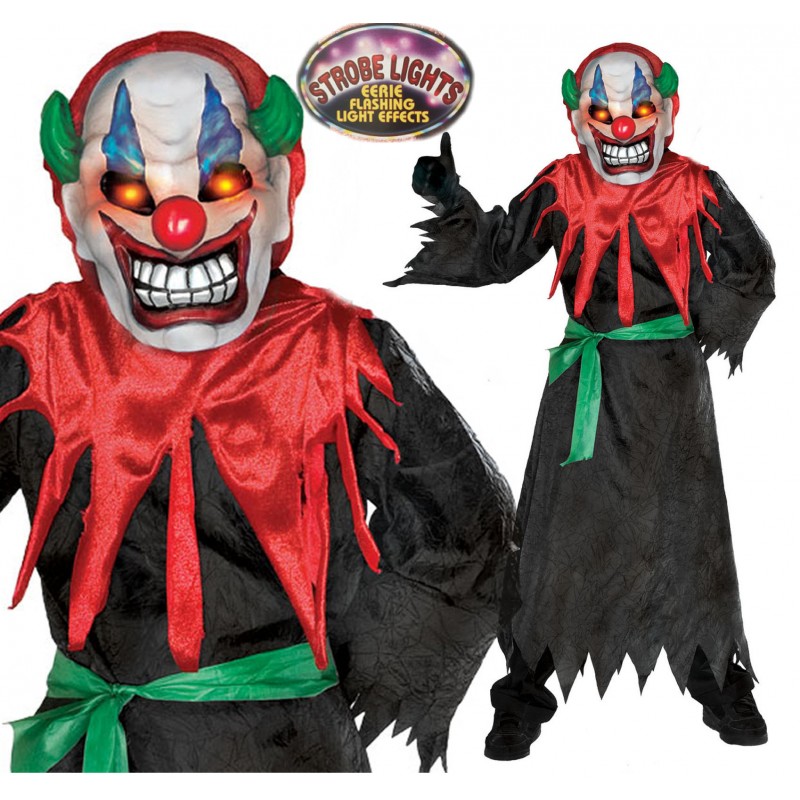 Crazy Clown with Light-Up Mask