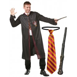 Mens Harry Potter Robe with Tie and Wand